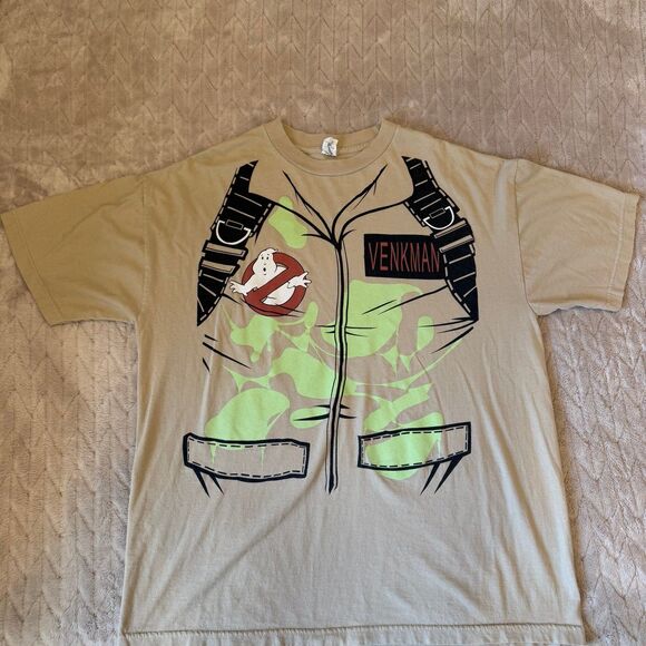 Retro Ghostbusters Peter Venkman Glow in the Dark Slime costume T-Shirt XL - Picture 1 of 6